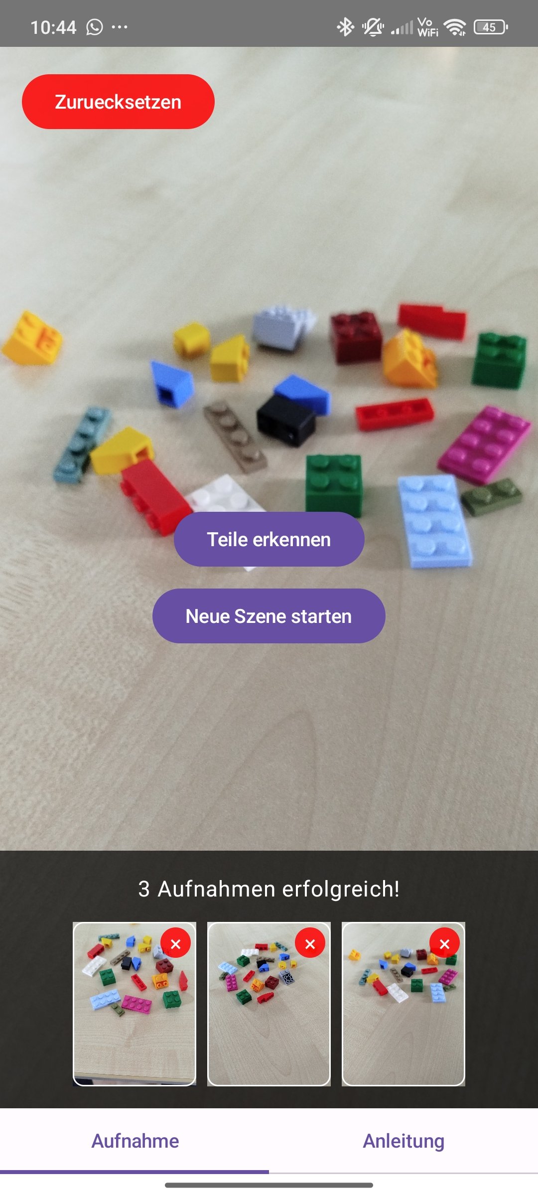 Aufnahme des Haufens